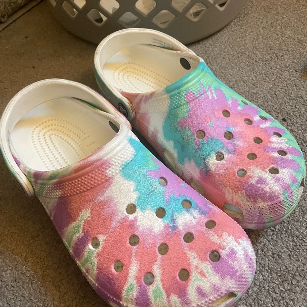 Tie dye crocs